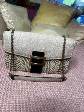MCM 3 way colored cream, black & python leather crossbody bag